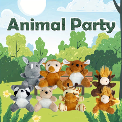 Stuffed Animal Mini Forest Animal Set with 12- or 24-Piece Pack Options for Party Favors and Prizes