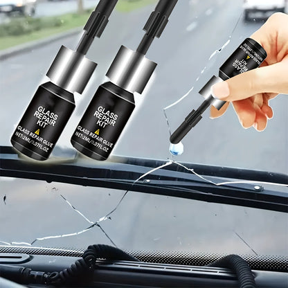 Windshield Repair Kit – 15-Min Quick Fix for Chips, Cracks & Rock Damage | Windshield Crack Repair Fluid with Curing Film, No Tools Needed