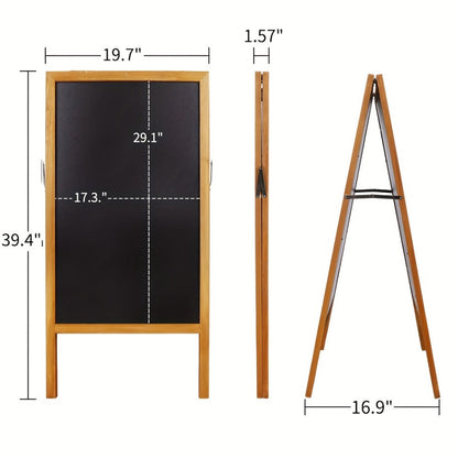 A-Frame Chalkboard Sign Double Sided Magnetic Wooden Standing Blackboard Menu Display Board for Entryways, Bedrooms and Living Spaces