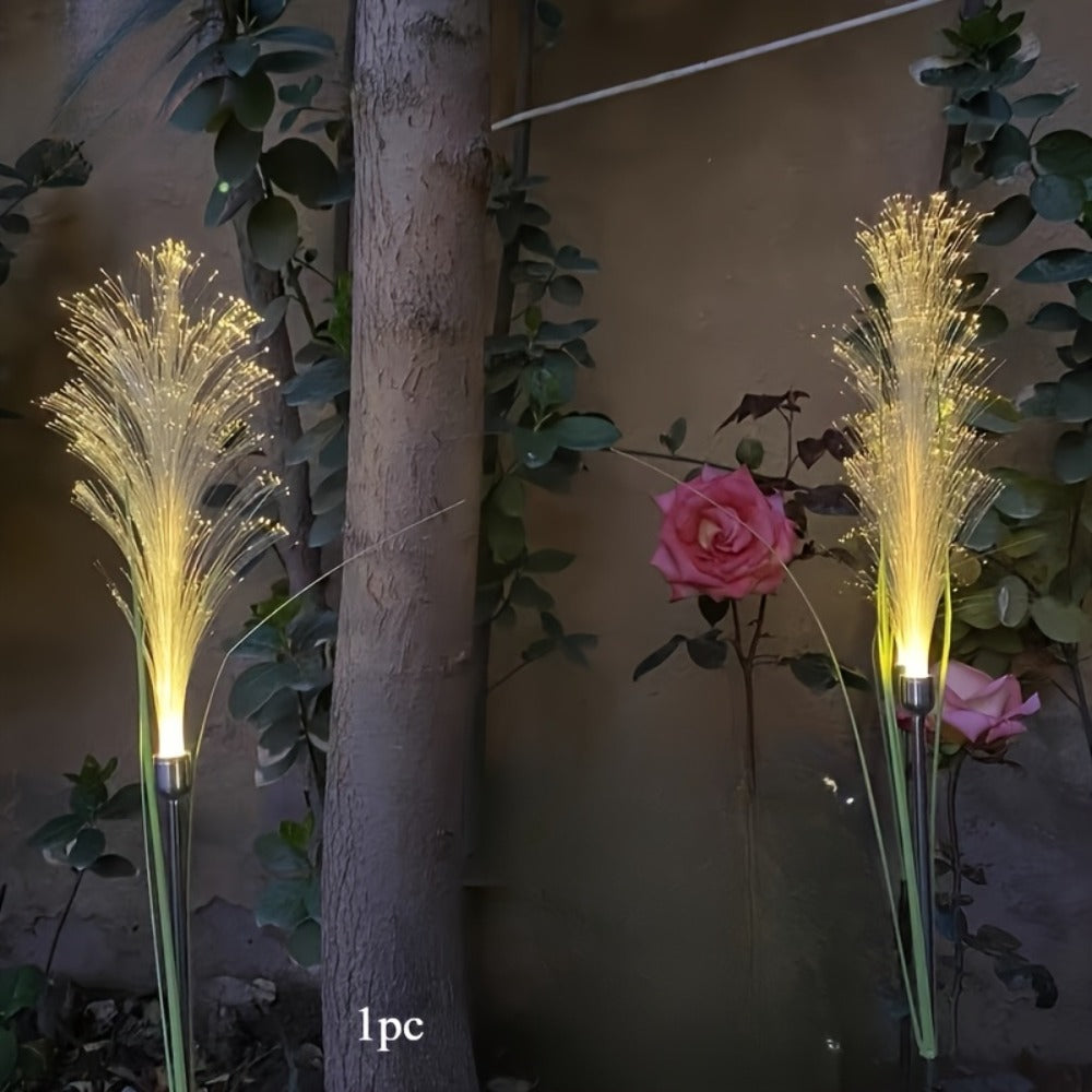 Solar Garden Lights Golden Grass Stakes, IP54 with 1- or 2-Piece Options and Separate Panels