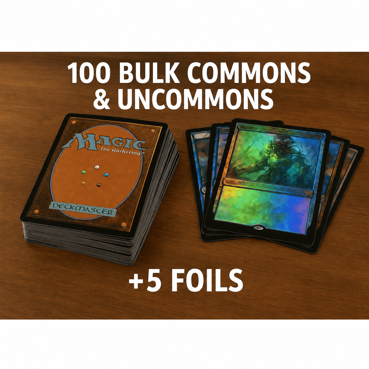 Magic The Gathering 100 Card Bundle – 85 Assorted + 10 Land + 5 Foil Holographic Cards | Authentic MTG Variety Lot | Gift for Deck Builders, New Players & Collectors