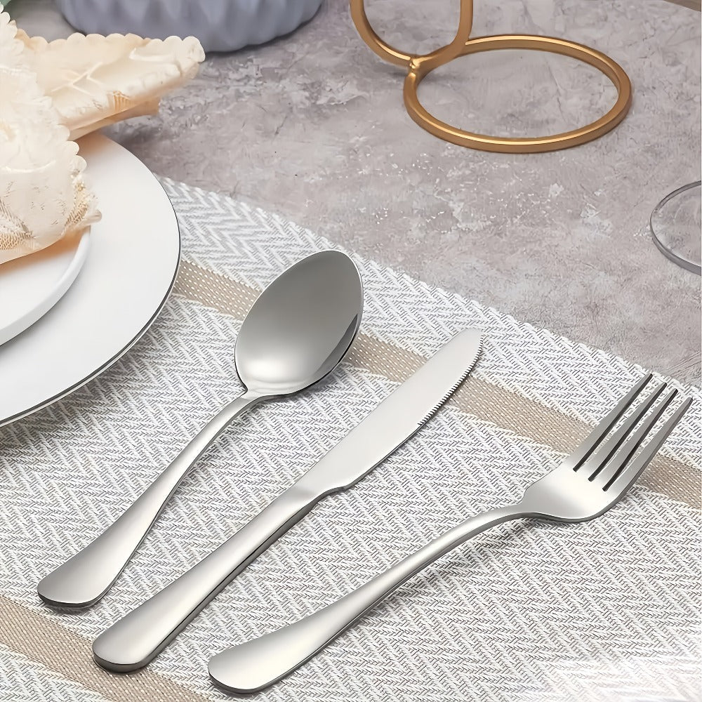Stainless Steel Silverware Set 20 or 60 Piece – Heavy Duty Commercial Grade, Dishwasher Safe, Rust-Proof & Non-Toxic Bulk Kitchen Tableware with Gift Box for Restaurant, Wedding & Home