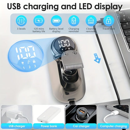 Electric Shaver 8-Blade 5-in-1 Grooming Kit with IPX7, USB-C Charging, Nose Trimmer and Facial Brush