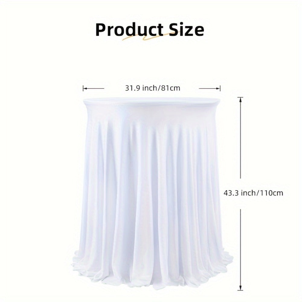 Round Spandex Cocktail Table Cover in Five Colors and Two Sizes, 43.31-Inch Height for Weddings and Events