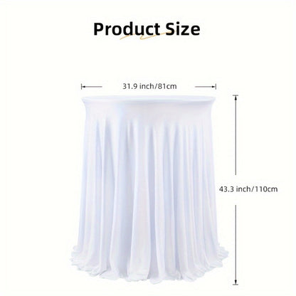 Round Spandex Cocktail Table Cover in Five Colors and Two Sizes, 43.31-Inch Height for Weddings and Events
