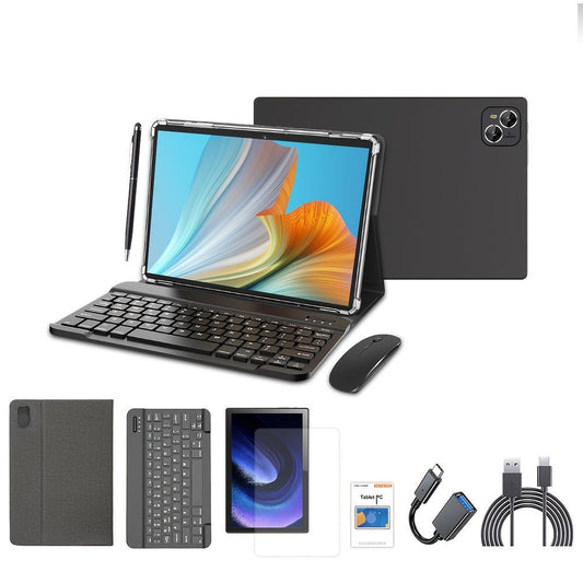 2-in-1 Tablet with Keyboard Mouse Stylus - Crelander 10 Inch Android Tablet 6GB RAM 128GB Storage 5000mAh Battery WiFi Dual Camera with Case Included