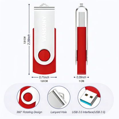 Bulk USB Flash Drives 10 Pack 4GB 8GB Swivel Thumb Drive USB 2.0 Memory Stick in 5 Colors – Plug & Play Jump Drive Pen Drive for School Office Business Promotional Gifts IT Teams
