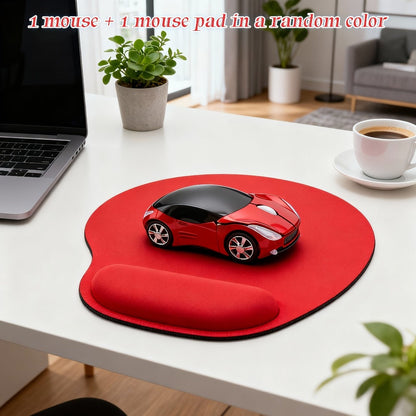 Novelty Car-Shaped Wired USB Optical Computer Mouse in Black or Red for Desktop and Laptop Use