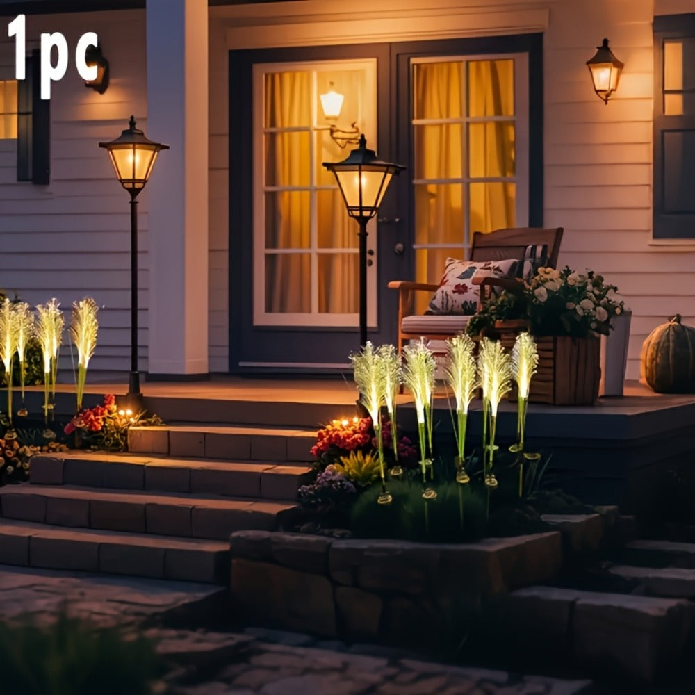 Solar Garden Lights Golden Grass Stakes, IP54 with 1- or 2-Piece Options and Separate Panels