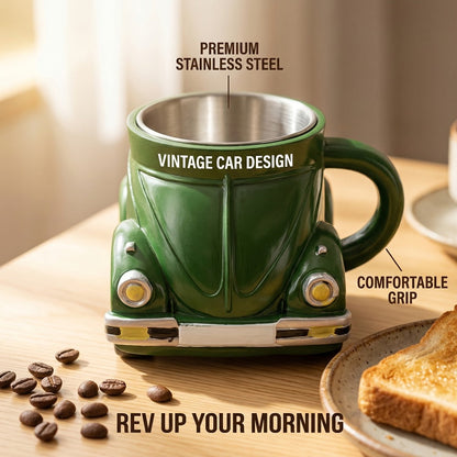 Sports-Car-Shaped Coffee Mug with Silver-Tone Interior, Door-Style Handle and Six Body Colors