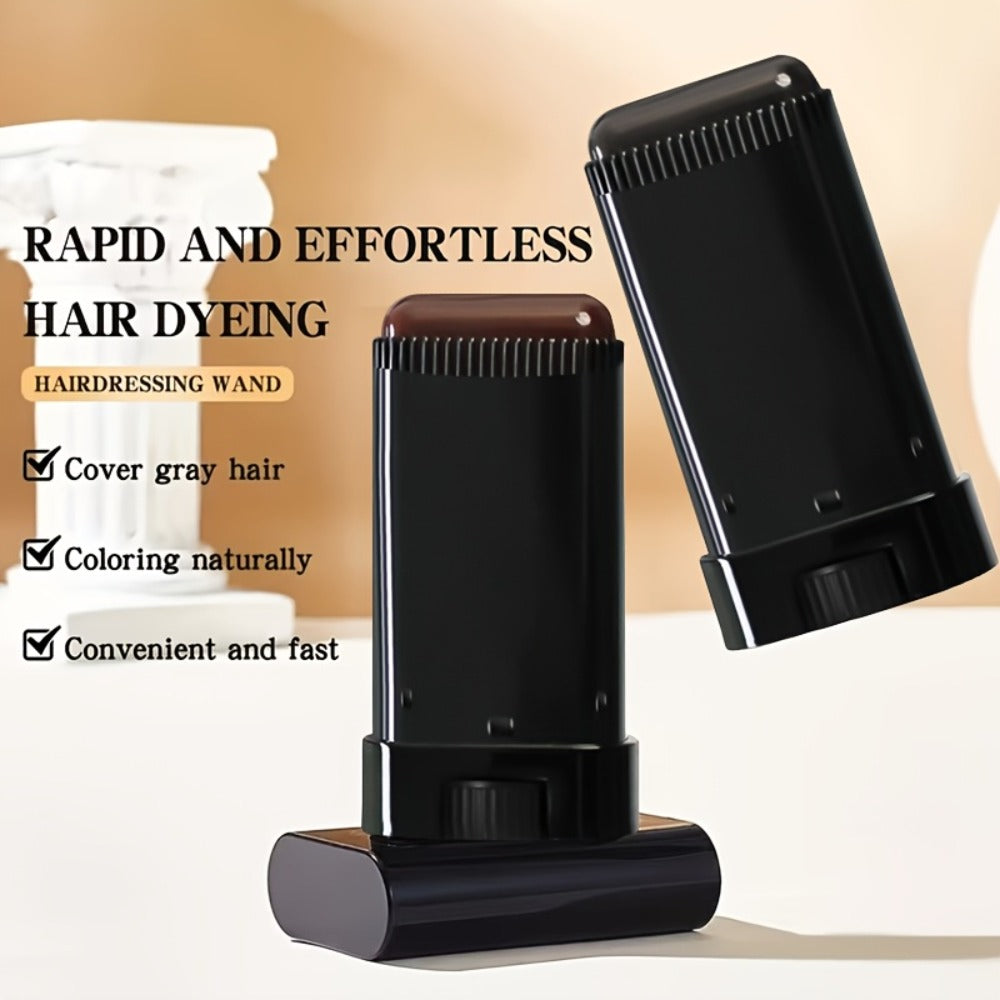 Gray Root Coverage Hair Color Stick with Comb — water-resistant Sweat-Resistant Instant Root Touch Up, Plant-Based Squalane Formula, Easy