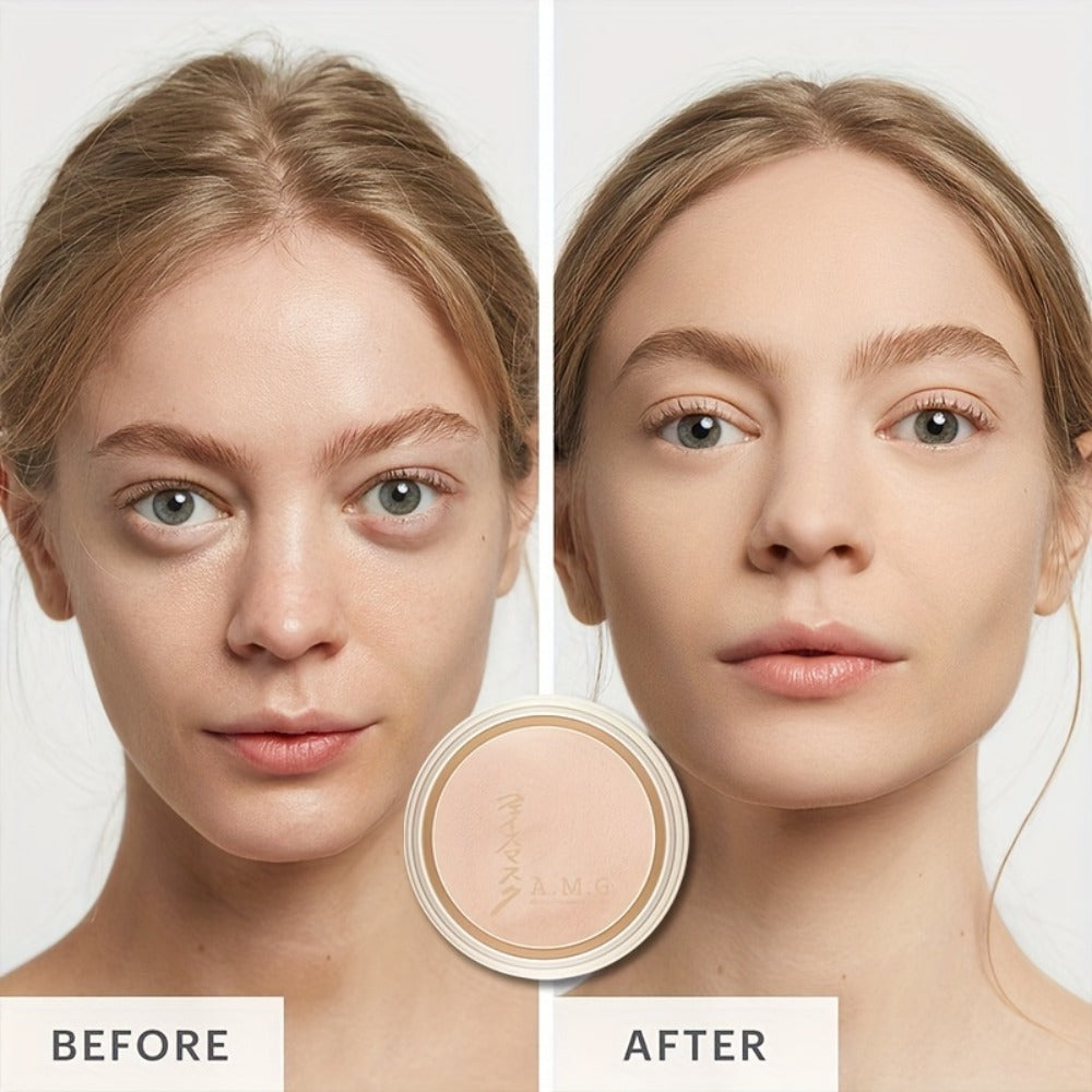 Oil Control Setting Powder Kit with Concealer Puff & Brush — Wet & Dry Dual Formula, Water-Resistant extended-wear Matte Finish Face