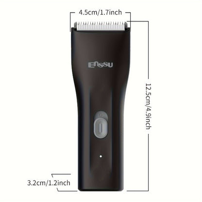 Ceramic-Blade Body Hair Trimmer with IPX7 Rating, LCD Battery Display and Black, Blue or White Housings