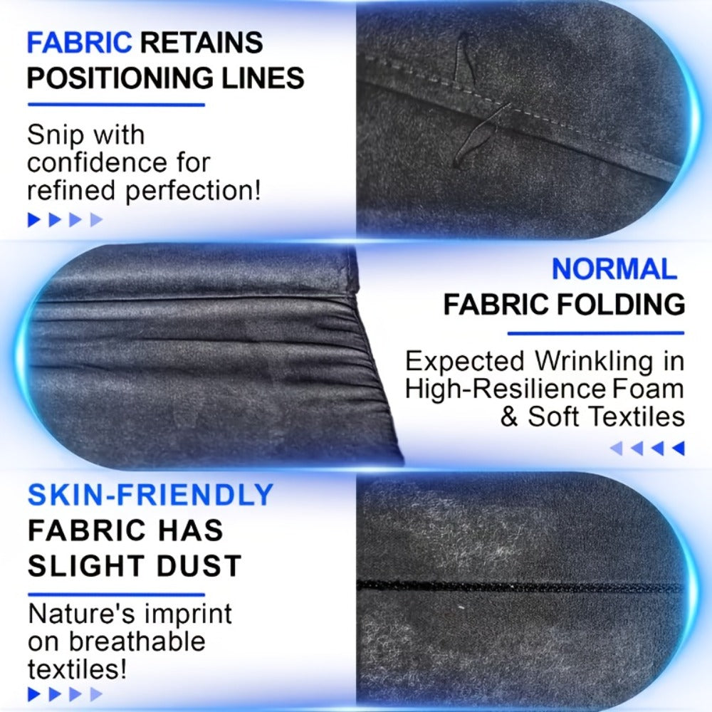 Soft Foldable Tablet Pillow Stand in Black or Blue with Three Viewing Faces, Storage Pockets and 242 × 186 × 290 mm Label