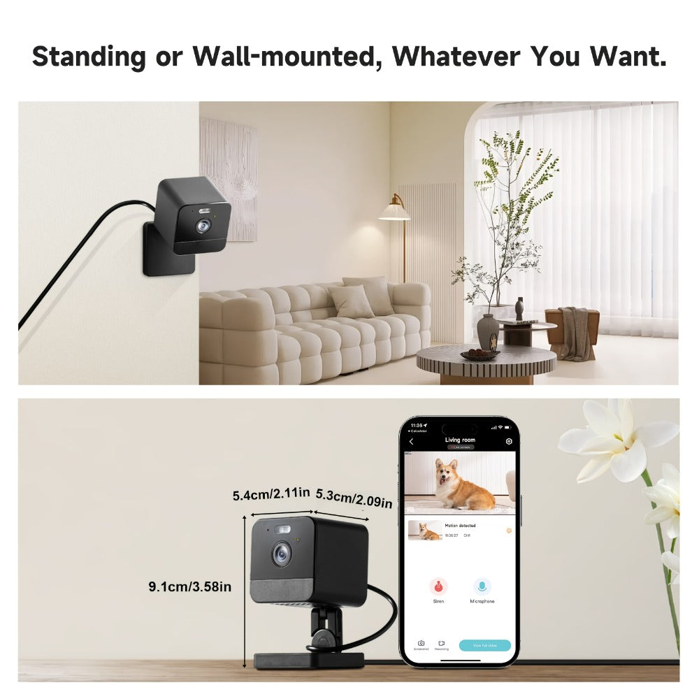 Indoor Security Camera 4-Pack Dual Band WiFi – Full Color Night Vision, Motion Detection Alerts, Two-Way Audio, Built-In Siren, Baby & Pet Monitor, 256GB SD & Cloud Storage for Home