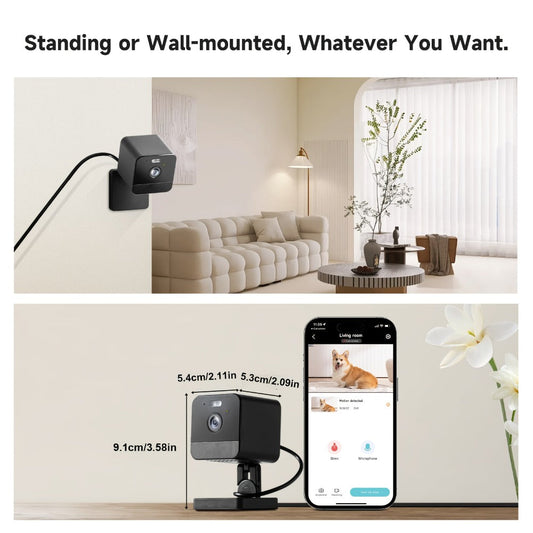 Indoor Security Camera 4-Pack with Dual-Band WiFi, Color Night Vision, Two-Way Audio and 256GB SD Support
