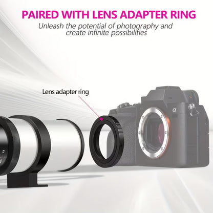 420-800mm F8.3-16 Telephoto Zoom Lens Manual Focus with T-Mount Adapter for Canon Nikon Sony Moon Wildlife Bird Photography Full Frame