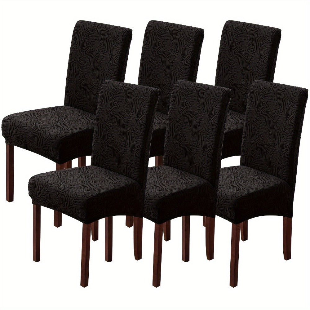 Chair Cover Set of 4 or 6 Stretch Jacquard Dining Slipcovers in Eight Available Color Choices