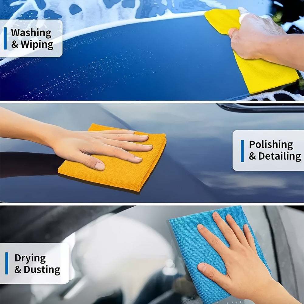 Microfiber Cleaning Cloths 50/60 Pack – Ultra-Soft Scratch-Free Towels for Car Detailing, Kitchen & Home, Quick-Dry Absorbent Lint-Free Rags, 5 Colors, 12"x12", Machine Washable