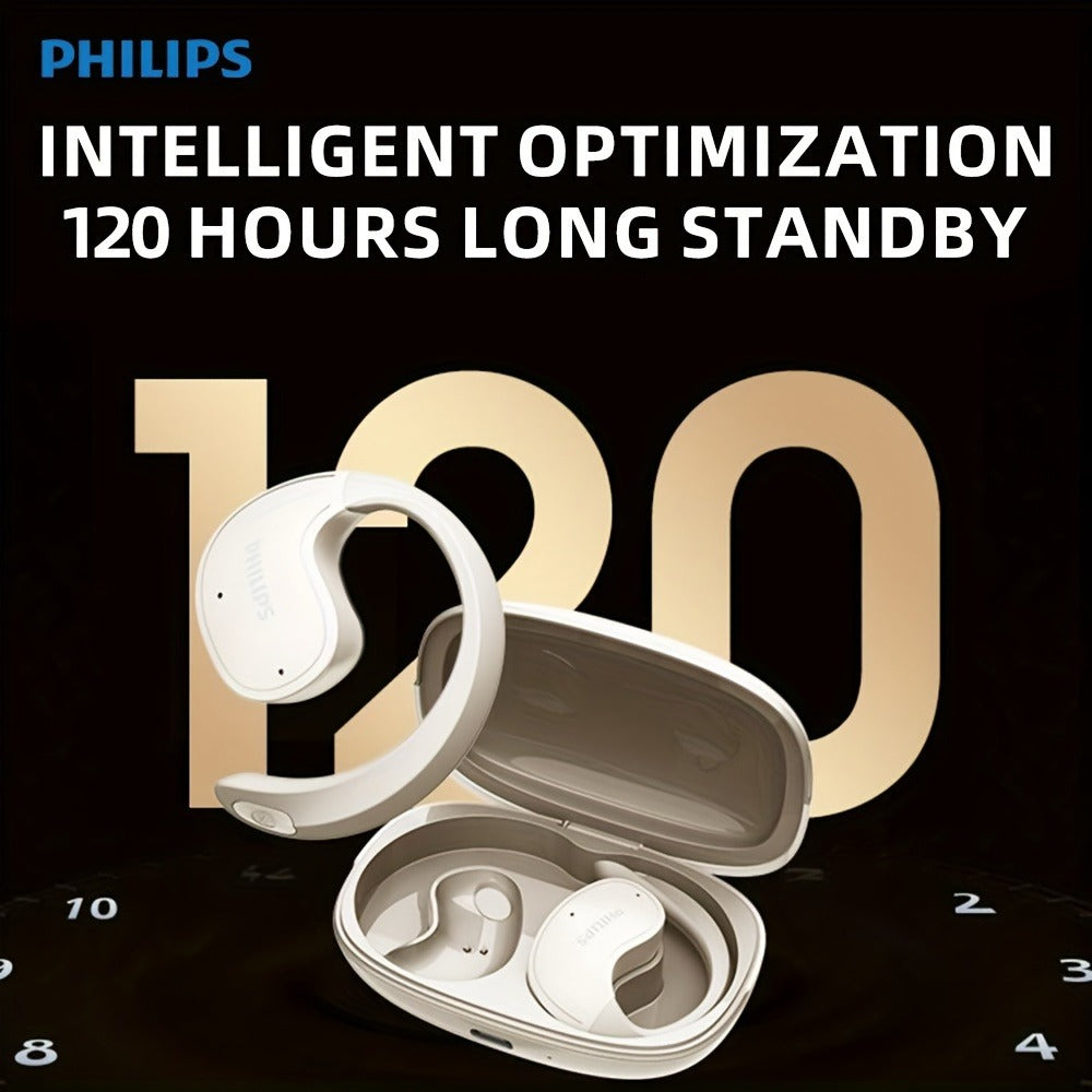 Wireless Earbuds Philips Black Stereo with Touch Volume, Noise-Cancelling Mic and Type-C Case