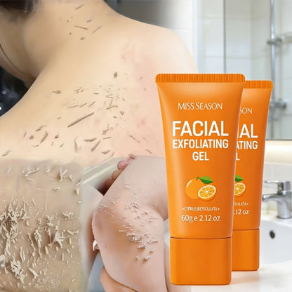 Facial Exfoliating Gel Two-Pack with Two 60g Orange Tubes, Flip-Top Caps and Face-or-Body Rinse-Off Format