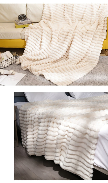 500gsm Heavy Plush Blanket – Ultra Thick Soft Warm Fluffy Blanket for Bed, Sofa & Travel, Baby to Double Size, 5 Colors