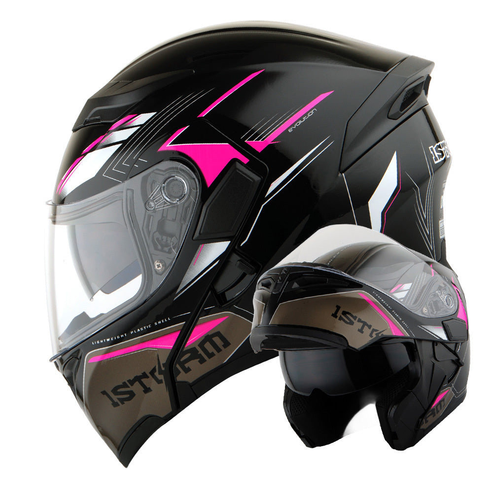 Motorcycle Modular Full Face Helmet Flip Up Dual Visor Inner Smoked Shield Lightweight Aerodynamic Thermoplastic Shell Removable Washable Interior for Men Women, Multiple Colors S M L XL