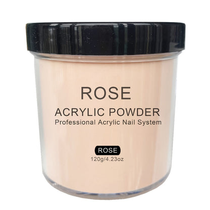 120g Acrylic Nail Powder Jar in Rose, Almond, Peach or Natural Pink for Use with Compatible Acrylic Liquid