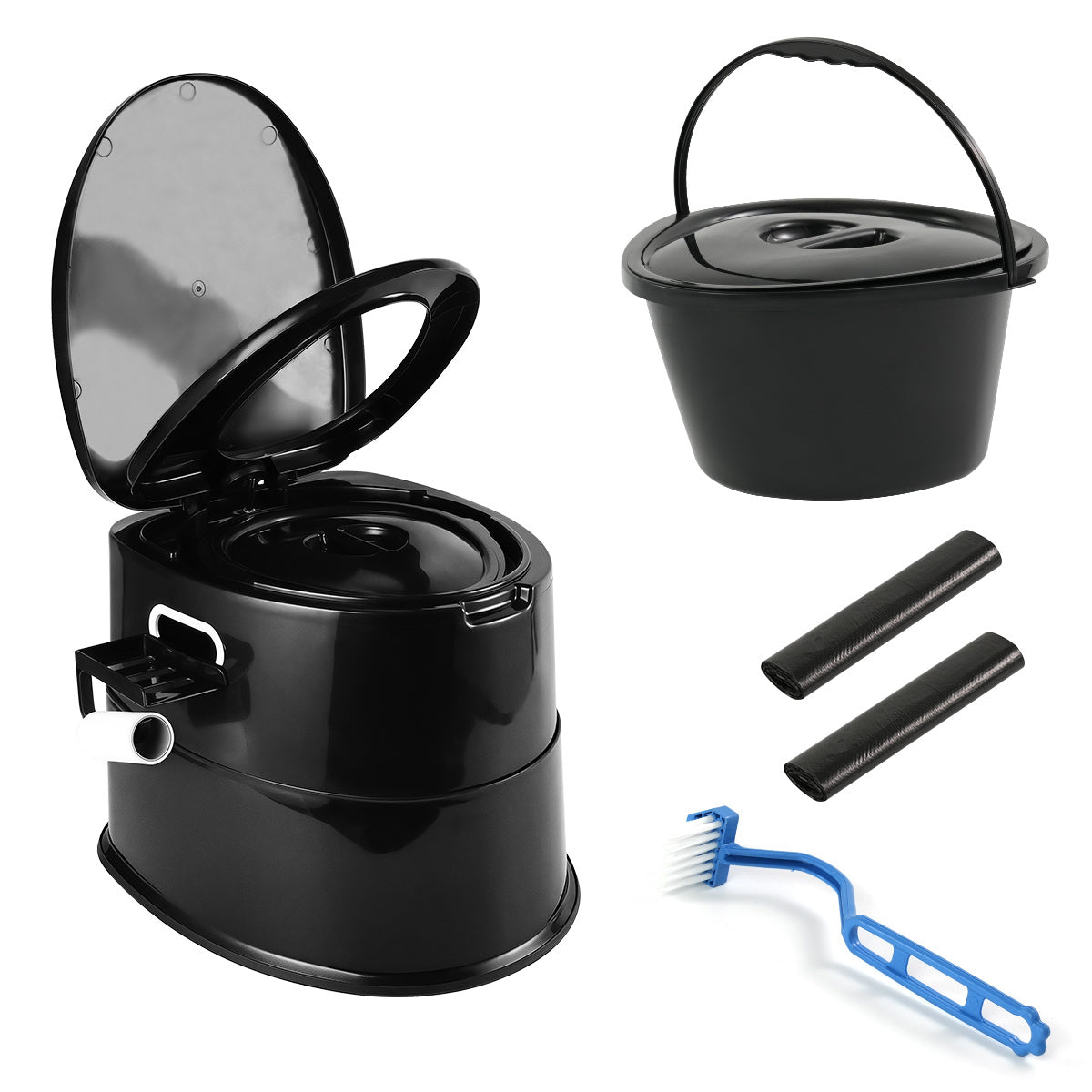 Portable Camping Toilet for Adults Extra Large Tall Spacious with Lid Hygienic Outdoor Travel Toilet for Car Hiking Beach Camping Fishing Emergency Use Heavy Duty Portable Potty
