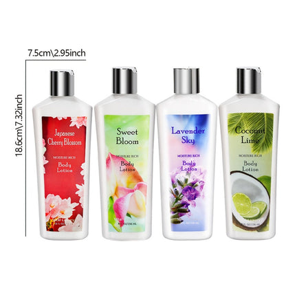 Moisturizing Body Lotion 2 Pack Floral Scents - Vitamin C Glycerin Hydrating Skin Lotion for Dry Sensitive Skin Lavender Sweet Bloom Coconut Lime Radiant Smooth Skin Women Daily Body Care