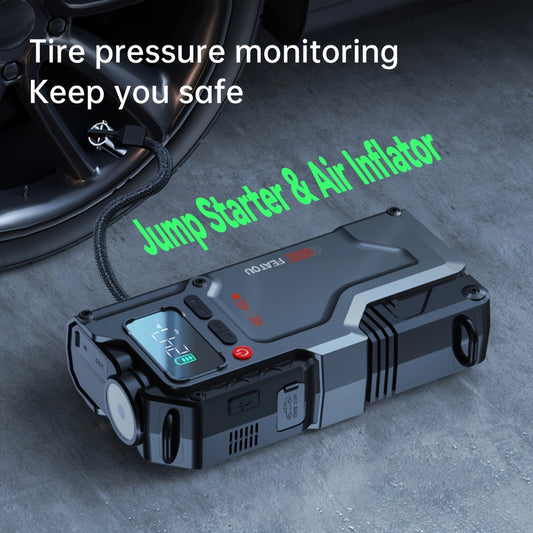 6000A/8000A Jump Starter with 150PSI Air Compressor – 7-in-1 Jump Box with Digital Tire Inflator, Portable Car Battery Charger for 12V Vehicles Up to 2.64gal Gas / 2.38gal Diesel, LED Light & USB Output
