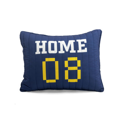 Soccer-Pattern Quilt Bedding Set in White or Navy with Twin and Full/Queen Checkout Size Options