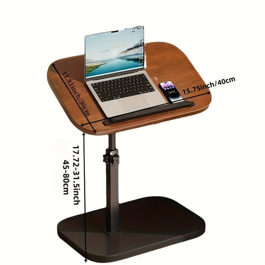 Laptop Stand Desk for Bed Rotatable 360° Angle Adjustable Foldable Sofa Couch Tray Table with Support Rod for Working Reading Movie Watching Home Office WFH Black Walnut