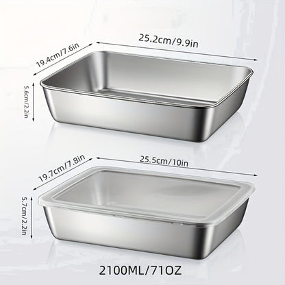 Food Storage Containers Five-Piece Stainless Steel Plate Set with Five Flip-Top Lids for Hand Washing