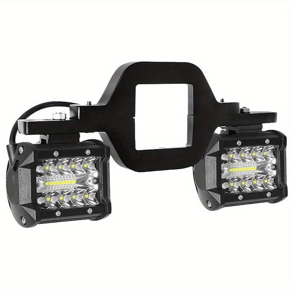 Hitch Mount LED Work Light 4-Inch 18W, 3000+ Lumen Off-Road Spot Light with 2-Inch Tow Hitch Bracket for Truck Trailer SUV Pickup, Die-Cast Aluminum, No Battery Required