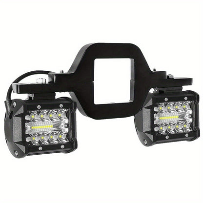 Hitch Mount LED Work Light 4-Inch 18W, 3000+ Lumen Off-Road Spot Light with 2-Inch Tow Hitch Bracket for Truck Trailer SUV Pickup, Die-Cast Aluminum, No Battery Required