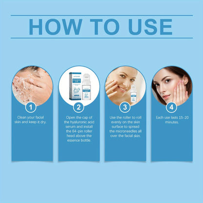 Hyaluronic Acid Collagen Elastin Micro Infusion Facial Serum 0.25mm - Microneedle Serum for Bath Time, Home Spa and Personal Care
