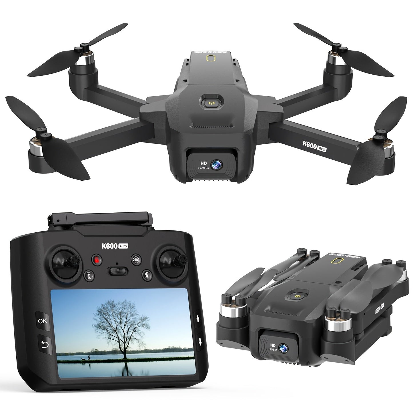 GPS Follow Me Drone Under 250g 4.5 Inch LCD Screen Camera Drone Auto Return Gesture Flight Brushless Motor Altitude Hold 3 Speed Modes 32G SD Card | Adult Beginner Drone Gift for Teens