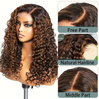 Deep Wave Human Hair Wig with 13x4 HD Lace Front, 180% Density and 14-34 Inch Length Options