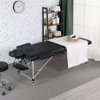 Portable Massage Table Foldable Aluminum Spa Bed – 3-Fold Adjustable Height 24" Wide Padded Treatment Bed for Esthetician, Lash Tech, Tattoo Artist, Waxing & Mobile Beauty Salon