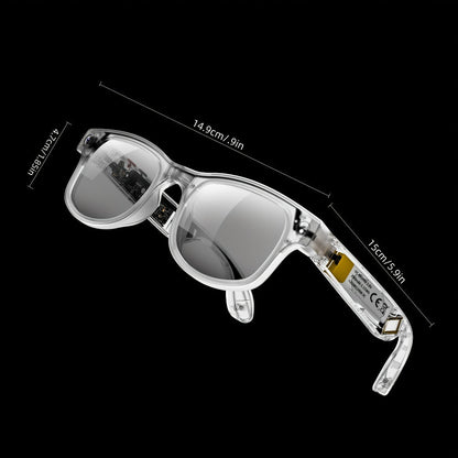 Smart Glasses 8MP Dual-Camera Eyewear with 1080P Video, Three Interchangeable Lenses and 290mAh Battery