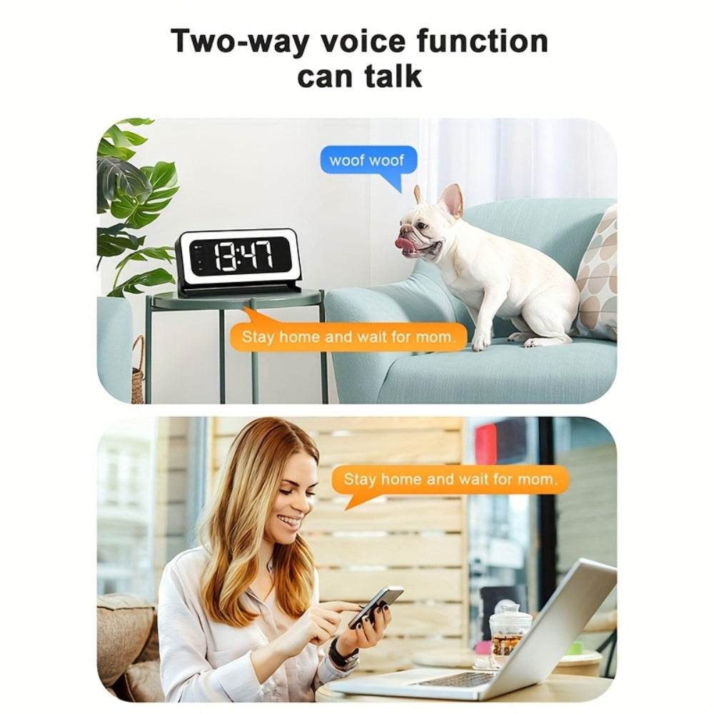 2K WiFi Clock Camera for Home, 5GHz & 2.4GHz Dual Band Wireless Indoor Security Camera, Nanny Cam Baby Monitor Dog Camera, Full Color Night Vision, Motion Detection, Two-Way Talk, Hidden Design