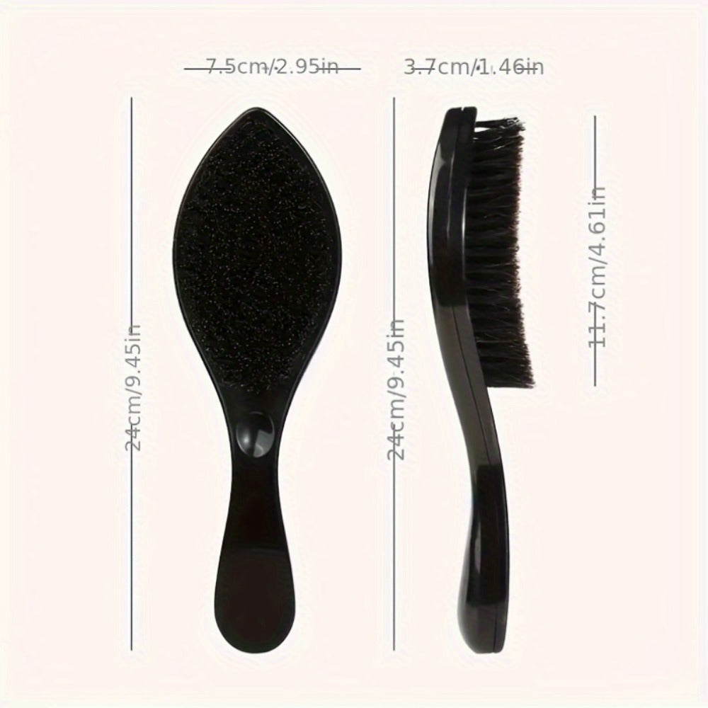 Wave Styling Brush with Curved Handle in Single-Brush or Five-Piece Hair Grooming Set Options