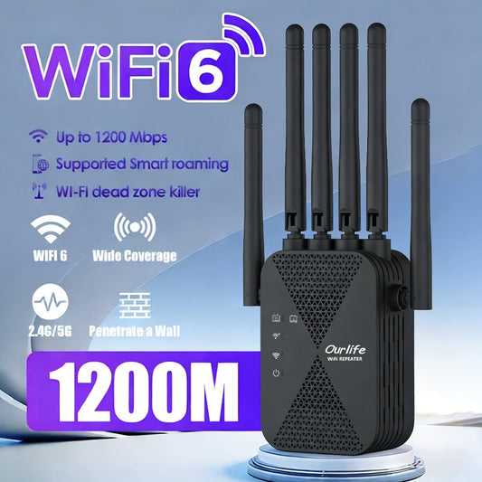 CP3600 WiFi Repeater Signal Booster 2.4GHz Wide Coverage, One-Button WPS Setup, Flexible Antenna Rotation, Adjustable Signal Strength, CISA Certified, Enhanced Stability for Home Office Apartment