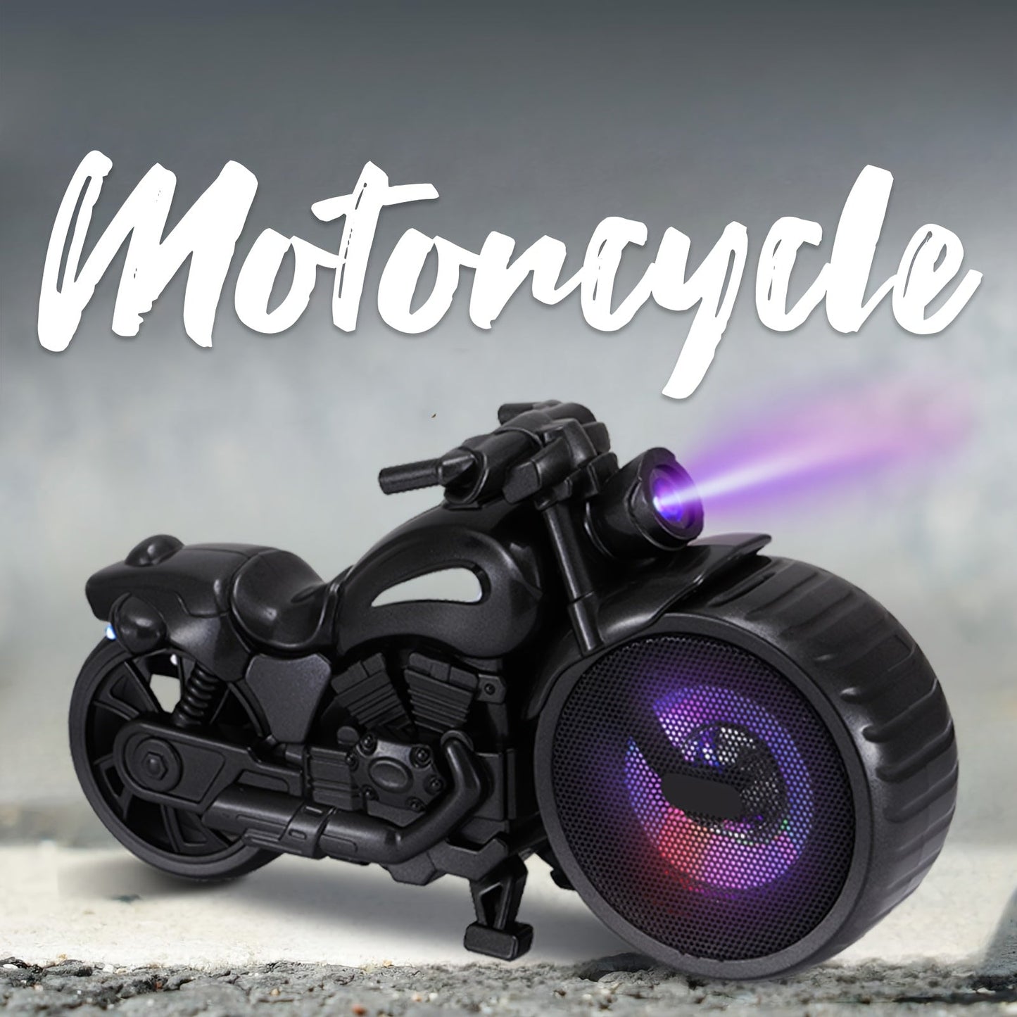 Retro Motorcycle Bluetooth Speaker Portable Wireless Stereo with RGB Flashing Lights, FM Radio, USB & TF Card Support, AUX Input, Rechargeable Battery for Home, Outdoor & Car Audio Upgrade