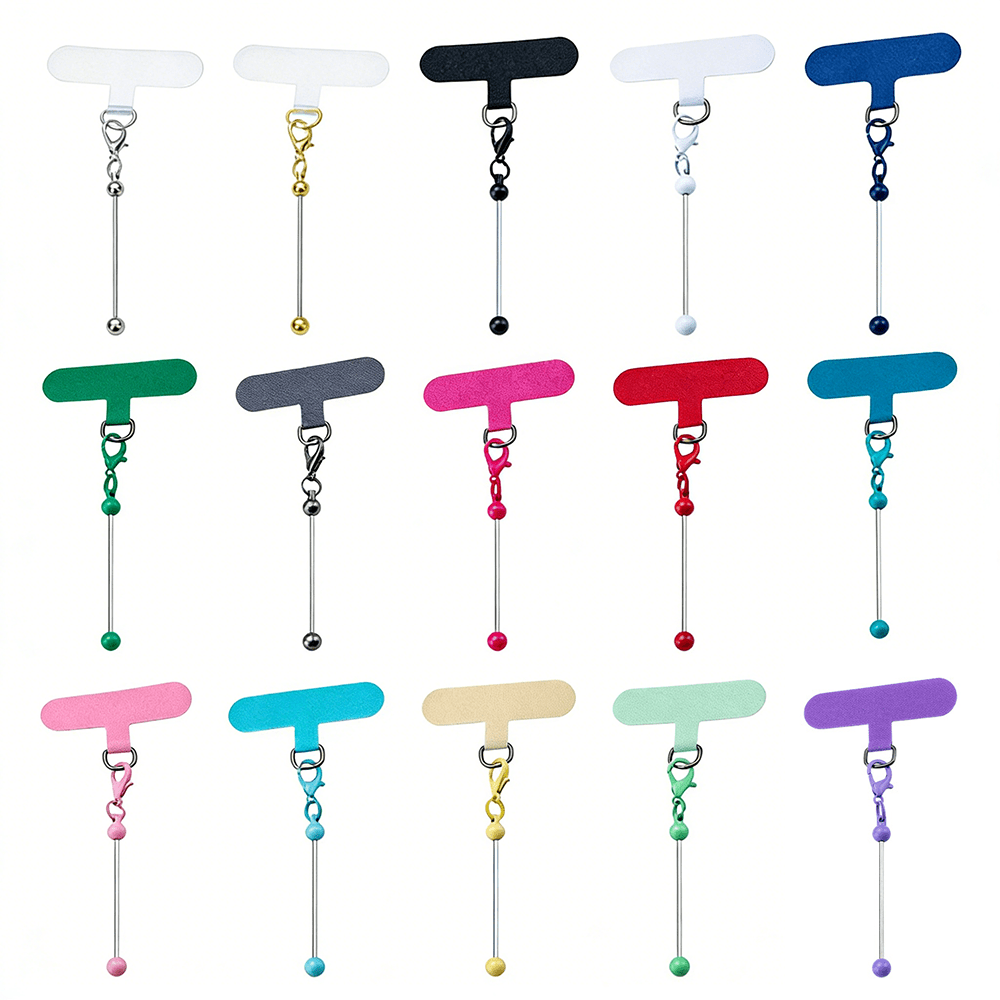 Beadable Phone Tether Tab Set 30pcs – DIY Phone Lanyard Adapter Kit with Blank Beadable Bars for Custom Phone Charms, Keychains, Bag Tags & Bridesmaid Gift Craft Projects