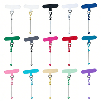 Beadable Phone Tether Tab Set 30pcs – DIY Phone Lanyard Adapter Kit with Blank Beadable Bars for Custom Phone Charms, Keychains, Bag Tags & Bridesmaid Gift Craft Projects