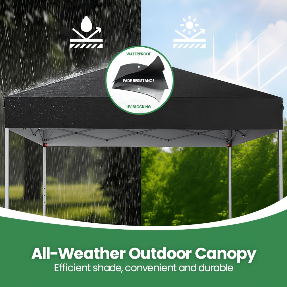 Straight-Leg 10x10ft Pop-Up Canopy Tent with 420D Oxford Top, Three Heights and Eight Colors