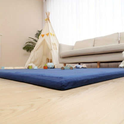 Padded Tatami-Style Area Rug in Six Solid Colors with 50-Inch Square to 79 x 118-Inch Sizes