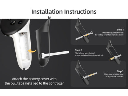 Controller Grip Cover and Adjustable Hand Strap Set for Meta Quest 3 and 3S with Battery Opening